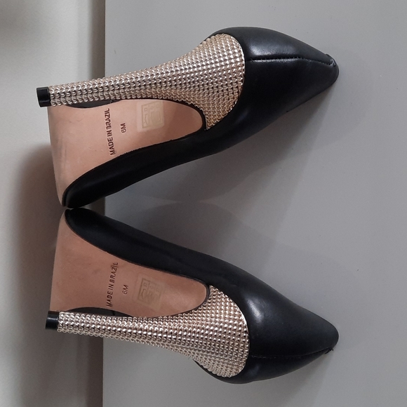 Madison Harding size 6 black leather high heels - Picture 3 of 3